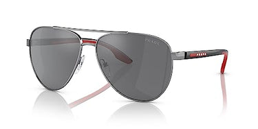 Prada Herren 5AV07G Sonnenbrille, Ruthenium/Grausilber, Einheitsgröße (Herstellergröße: 65) im Sale